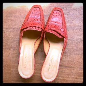Donald J Pliner size 9 Red Leather Mules Kitten